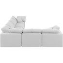  Manufacturer Color_White -- Indulge 140" White Linen Textured Fabric Upholstered 6 pc Modular Sectional IMAGE 5