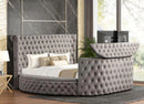 Patron Queen Bed W/TV FOOTBOARD GRAY BED