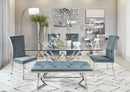 Beaufort 6-piece Rectangular Dining Set Chrome and Grey 109451