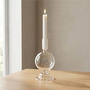 20117-05 7” Clear Glass Bubble Taper Candle Holder