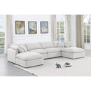  Manufacturer Color_White -- Indulge 140" White Linen Textured Fabric Upholstered 6 pc Modular Sectional IMAGE 2