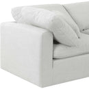  Manufacturer Color_White -- Indulge 140" White Linen Textured Fabric Upholstered 6 pc Modular Sectional IMAGE 6