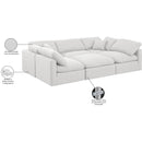  Manufacturer Color_White -- Indulge 105" White Linen Textured Fabric Upholstered 6 pc Modular Sectional IMAGE 10