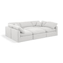  Manufacturer Color_White -- Indulge 105" White Linen Textured Fabric Upholstered 6 pc Modular Sectional IMAGE 1