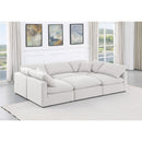  Manufacturer Color_White -- Indulge 105" White Linen Textured Fabric Upholstered 6 pc Modular Sectional IMAGE 2