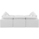  Manufacturer Color_White -- Indulge 105" White Linen Textured Fabric Upholstered 6 pc Modular Sectional IMAGE 3