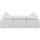 Meridian Indulge White Linen Textured Fabric Modular Sectional IMAGE 3