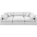  Manufacturer Color_White -- Indulge 105" White Linen Textured Fabric Upholstered 6 pc Modular Sectional IMAGE 4