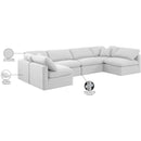 Meridian Indulge White Linen Textured Fabric Modular Sectional IMAGE 10