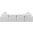  Manufacturer Color_White -- Indulge 140" White Linen Textured Fabric Upholstered 6 pc Modular Sectional IMAGE 3