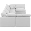  Manufacturer Color_White -- Indulge 140" White Linen Textured Fabric Upholstered 6 pc Modular Sectional IMAGE 5