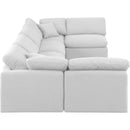 Meridian Indulge White Linen Textured Fabric Modular Sectional IMAGE 5