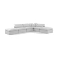  Manufacturer Color_White -- Indulge 140" White Linen Textured Fabric Upholstered 6 pc Modular Sectional IMAGE 1