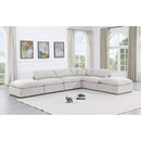  Manufacturer Color_White -- Indulge 140" White Linen Textured Fabric Upholstered 6 pc Modular Sectional IMAGE 2