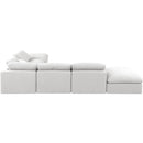  Manufacturer Color_White -- Indulge 140" White Linen Textured Fabric Upholstered 6 pc Modular Sectional IMAGE 3