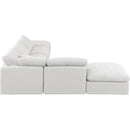 Manufacturer Color_White -- Indulge 140" White Linen Textured Fabric Upholstered 6 pc Modular Sectional IMAGE 5