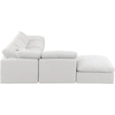 Meridian Indulge White Linen Textured Fabric Modular Sectional IMAGE 5