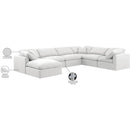  Manufacturer Color_White -- Indulge 140" White Linen Textured Fabric Upholstered 7 pc Modular Sectional IMAGE 10