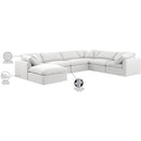 Meridian Indulge White Linen Textured Fabric Modular Sectional IMAGE 10