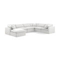  Manufacturer Color_White -- Indulge 140" White Linen Textured Fabric Upholstered 7 pc Modular Sectional IMAGE 1