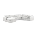  Manufacturer Color_White -- Indulge 140" White Linen Textured Fabric Upholstered 7 pc Modular Sectional IMAGE 1