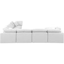  Manufacturer Color_White -- Indulge 140" White Linen Textured Fabric Upholstered 7 pc Modular Sectional IMAGE 3