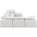  Manufacturer Color_White -- Indulge 140" White Linen Textured Fabric Upholstered 7 pc Modular Sectional IMAGE 5