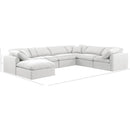 Meridian Indulge White Linen Textured Fabric Modular Sectional IMAGE 9