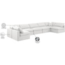 Meridian Indulge White Linen Textured Fabric Modular Sectional IMAGE 10