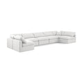  Manufacturer Color_White -- Indulge 175" White Linen Textured Fabric Upholstered 7 pc Modular Sectional IMAGE 1