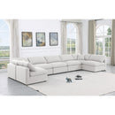  Manufacturer Color_White -- Indulge 175" White Linen Textured Fabric Upholstered 7 pc Modular Sectional IMAGE 2