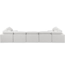  Manufacturer Color_White -- Indulge 175" White Linen Textured Fabric Upholstered 7 pc Modular Sectional IMAGE 3