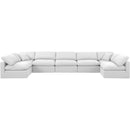  Manufacturer Color_White -- Indulge 175" White Linen Textured Fabric Upholstered 7 pc Modular Sectional IMAGE 4
