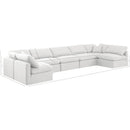  Manufacturer Color_White -- Indulge 175" White Linen Textured Fabric Upholstered 7 pc Modular Sectional IMAGE 9