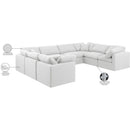 Meridian Indulge White Linen Textured Fabric Modular Sectional IMAGE 10