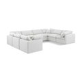  Manufacturer Color_White -- Indulge 140" White Linen Textured Fabric Upholstered 8 pc Modular Sectional IMAGE 1