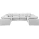 Meridian Indulge White Linen Textured Fabric Modular Sectional IMAGE 4