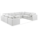  Manufacturer Color_White -- Indulge 140" White Linen Textured Fabric Upholstered 8 pc Modular Sectional IMAGE 9