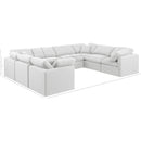 Meridian Indulge White Linen Textured Fabric Modular Sectional IMAGE 9