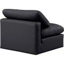 Meridian Indulge Black Vegan Leather Armless Chair IMAGE 6
