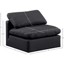 Meridian Indulge Black Vegan Leather Armless Chair IMAGE 8