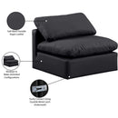 Meridian Indulge Black Vegan Leather Armless Chair IMAGE 9