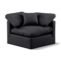 Meridian Indulge Black Vegan Leather Corner Chair IMAGE 1