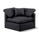 Meridian Indulge Black Vegan Leather Corner Chair IMAGE 1