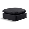 Meridian Indulge Black Vegan Leather Ottoman IMAGE 1