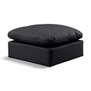 Meridian Indulge Black Vegan Leather Ottoman IMAGE 1