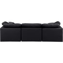 Meridian Indulge Black Vegan Leather Modular Sofa IMAGE 3