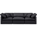 Manufacturer Color_Black -- Meridian Indulge Stationary Leather Look Sofa IMAGE 4