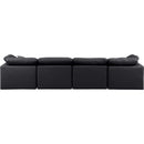 Meridian Indulge Black Vegan Leather Modular Sofa IMAGE 3