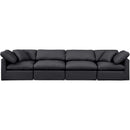  Manufacturer Color_Black -- Meridian Indulge Stationary Leather Look Sofa IMAGE 4